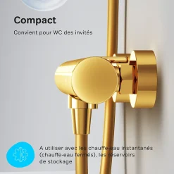 Robinet De Douche|Am.Pm Europe Mitigeur de douche thermostatique Robinet salle de bain, Doré FXA40099 X-Joy AM.PM