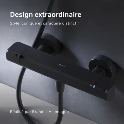 Am.Pm Europe Mitigeur de douche thermostatique Robinet salle de bain, Noir FNA40022 Flash AM.PM