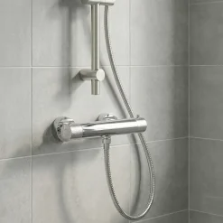 Robinet De Douche|GoodHome Mitigeur de douche thermostatique, chrome, Owens