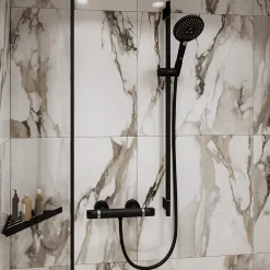 Robinet De Douche|Hansgrohe Mitigeur de douche thermostatique noir Ecostat E
