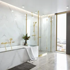 Hansgrohe Mitigeur de douche thermostatique doré poli, Ecostat Comfort