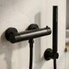 GoodHome Mitigeur de douche thermostatique, noir mat, Owens