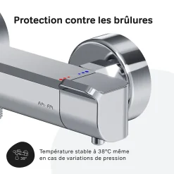 Robinet De Douche|Am.Pm Europe Mitigeur de douche thermostatique Robinet salle de bain, Chromé FNA40000 Flash AM.PM