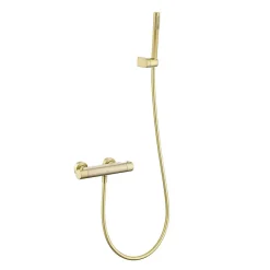 Poalgi Mitigeur de douche thermostatique avec douchette SKY BATH or brossé Inox S304 série SUPREME