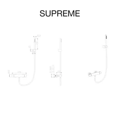 Poalgi Mitigeur de douche thermostatique avec douchette SKY BATH or brossé Inox S304 série SUPREME