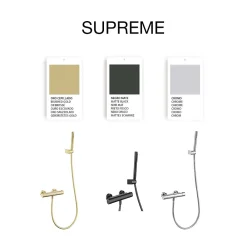 Poalgi Mitigeur de douche thermostatique avec douchette SKY BATH or brossé Inox S304 série SUPREME