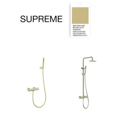Poalgi Mitigeur de douche thermostatique avec douchette SKY BATH or brossé Inox S304 série SUPREME