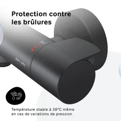 Am.Pm Europe Mitigeur de douche thermostatique Robinet salle de bain Noir, FXA40022 X-Joy AM.PM