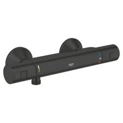 Robinet De Douche|Grohe Mitigeur de douche thermostatique Precision Start noir mat + chiffonnette