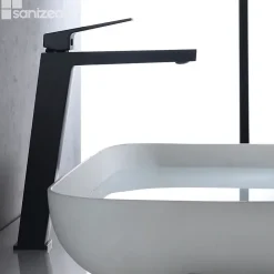 Imex Mitigeur de Lavabo Anti-Calcaire Bec Haut Noir Mat ART BDAR025-3NG