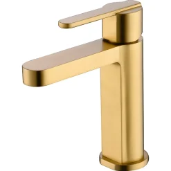 Robinet Lavabo Et Vasque|Imex Mitigeur de Lavabo Anti-Calcaire Bec Bas Or Brossé ROMA BDR001-1OC