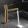 Robinet Lavabo Et Vasque|Imex Mitigeur de Lavabo Anti-Calcaire Bec Bas Or Brossé LINE BDD038-1OC