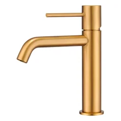 Imex Mitigeur de Lavabo Anti-Calcaire Bec Bas Or Brossé MONZA BDM039-1OC