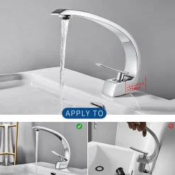 Robinet Lavabo Et Vasque|Auralum Max Mitigeur de lavabo robinet lavabo en Laiton Chromé