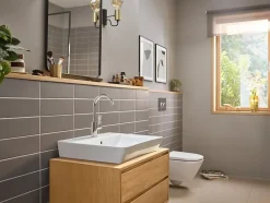 Hansgrohe Mitigeur de lavabo avec bec orientable, tirette et vidage chromé, Rebris E 210