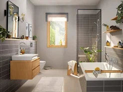 Hansgrohe Mitigeur de lavabo avec bec orientable, tirette et vidage chromé, Rebris E 210