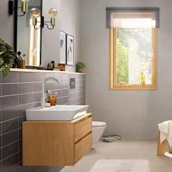 Hansgrohe Mitigeur de lavabo avec bec orientable, tirette et vidage chromé, Rebris E 210