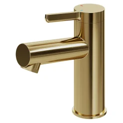 GoodHome Mitigeur de lavabo avec mousseur orientable, taille M, doré, H.14,3 cm, Maza