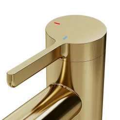 GoodHome Mitigeur de lavabo avec mousseur orientable, taille M, doré, H.14,3 cm, Maza