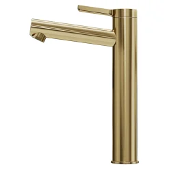 GoodHome Mitigeur de lavabo avec mousseur orientable, taille XL, doré, H.25,7 cm, Maza