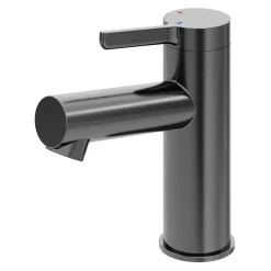 Robinet Lavabo Et Vasque|GoodHome Mitigeur de lavabo avec mousseur orientable, taille M, gun metal, H.14,3 cm, Maza