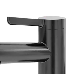 Robinet Lavabo Et Vasque|GoodHome Mitigeur de lavabo avec mousseur orientable, taille M, gun metal, H.14,3 cm, Maza