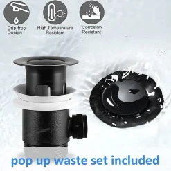 Cecipa Max Mitigeur de lavabo avec Tirette de Vidage, Bonde Incluse, Auralum Max Robinet Salle de Bain Noir Robinetterie en Laiton