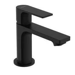 Hansgrohe Mitigeur de lavabo avec tirette et vidage noir mat, Rebris E 80 CoolStart