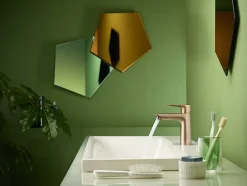 Hansgrohe Mitigeur de lavabo avec tirette et vidage bronze brossé, Talis E 110 EcoSmart