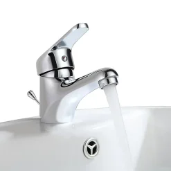 Robinet Lavabo Et Vasque|Auralum Max Mitigeur de lavabo avec Tirette de Vidage, Bonde Incluse, Robinet Salle de Bain Chromé Robinetterie en Laiton