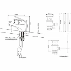 Robinet Lavabo Et Vasque|Auralum Max Mitigeur de lavabo avec Tirette de Vidage, Bonde Incluse, Robinet Salle de Bain Chromé Robinetterie en Laiton