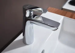 Hansgrohe Mitigeur de lavabo avec tirette et vidage chromé, Talis E 110 EcoSmart