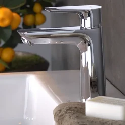 Hansgrohe Mitigeur de lavabo avec tirette et vidage chromé, Talis E 110 EcoSmart