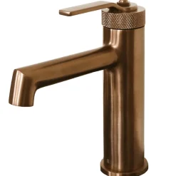 Robinet Lavabo Et Vasque|Essebagno Mitigeur de lavabo bas cuivre brossé Molette