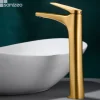 Robinet Lavabo Et Vasque|Imex Mitigeur de Lavabo Bec Haut Anti-Calcaire Or Brossé DELOS BDD055-3OC