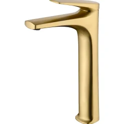 Robinet Lavabo Et Vasque|Imex Mitigeur de Lavabo Bec Haut Anti-Calcaire Or Brossé DELOS BDD055-3OC