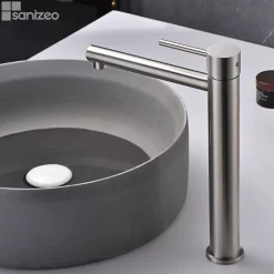 Robinet Lavabo Et Vasque|Imex Mitigeur de Lavabo Bec Haut en Acier Inoxydable Intérieur / Extérieur MOSCU BDK034-3