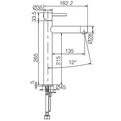 Robinet Lavabo Et Vasque|Imex Mitigeur de Lavabo Bec Haut en Acier Inoxydable Intérieur / Extérieur MOSCU BDK034-3