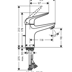Robinet Lavabo Et Vasque|Hansgrohe Mitigeur de lavabo chromé Novus 100