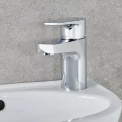 Robinet Lavabo Et Vasque|GoodHome Mitigeur de lavabo chromé taille S avec bonde clic-clac, Cavally