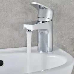 Robinet Lavabo Et Vasque|GoodHome Mitigeur de lavabo chromé taille S avec bonde clic-clac, Cavally