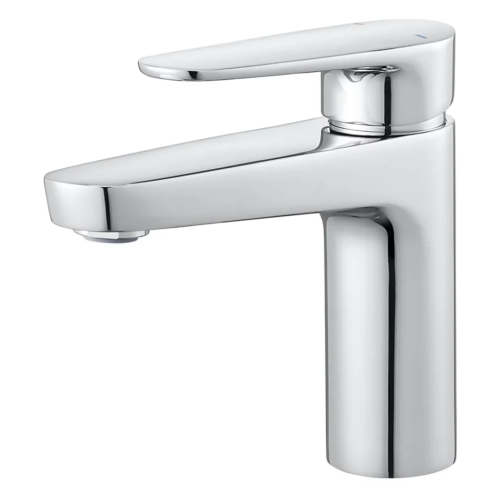 GoodHome Mitigeur de lavabo chromé taille M avec bonde clic-clac, Cavally