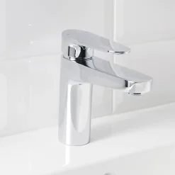 GoodHome Mitigeur de lavabo chromé taille M avec bonde clic-clac, Cavally