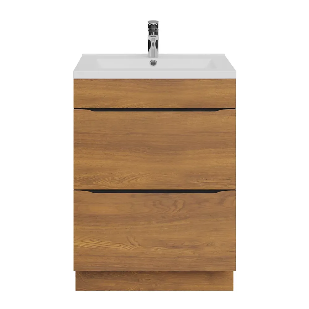 GoodHome Mitigeur de lavabo chromé taille M avec bonde clic-clac, Cavally
