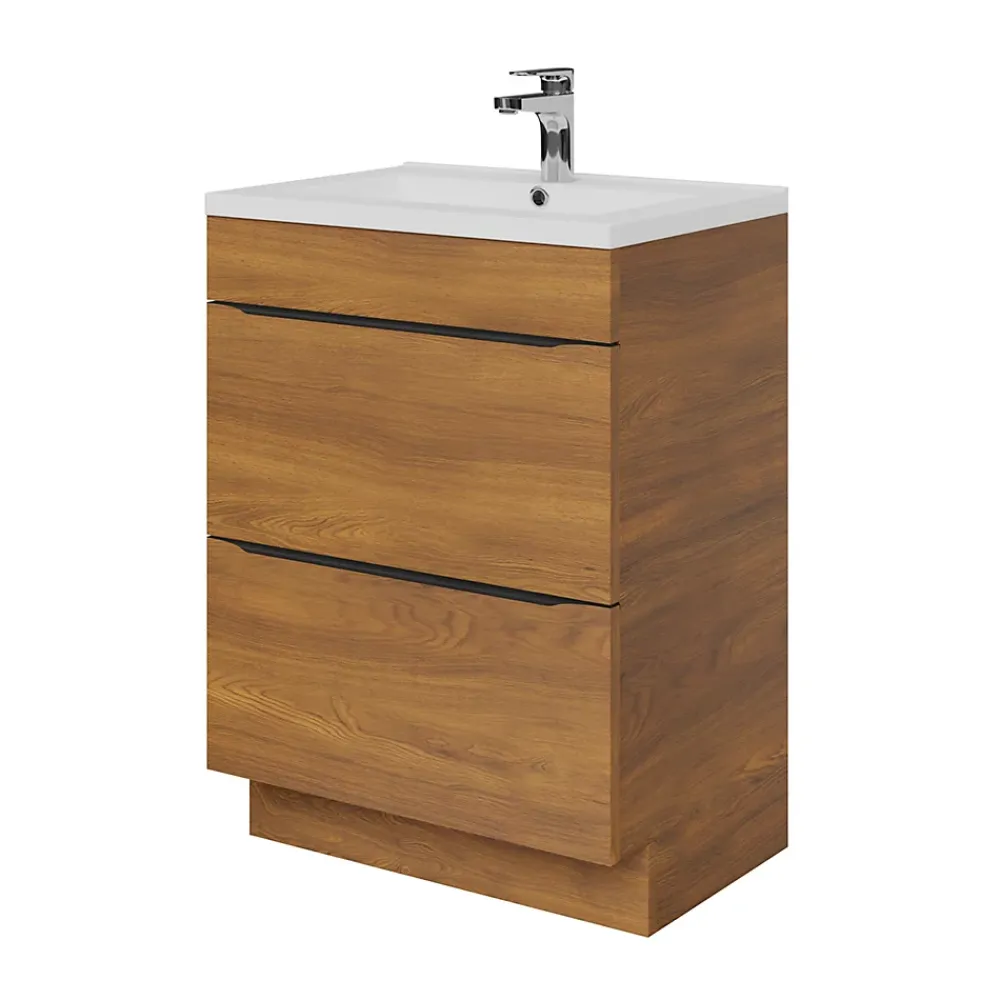 GoodHome Mitigeur de lavabo chromé taille M avec bonde clic-clac, Cavally