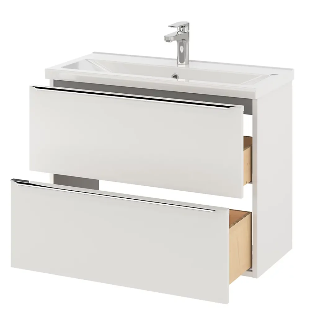 GoodHome Mitigeur de lavabo chromé taille M avec bonde clic-clac, Cavally