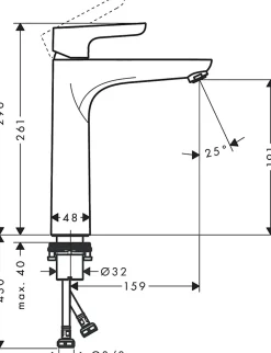 Hansgrohe Mitigeur de lavabo chromé Waterforms XL