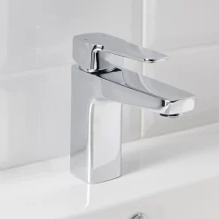 Robinet Lavabo Et Vasque|GoodHome Mitigeur de lavabo chromé taille M avec bonde clic-clac, Teesta