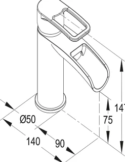 GoodHome Mitigeur de lavabo chromé effet chute d'eau Olmeto