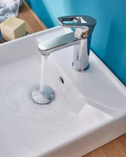 GoodHome Mitigeur de lavabo chromé effet chute d'eau Olmeto